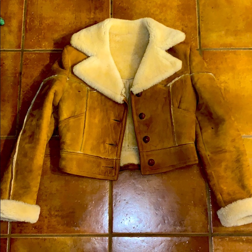 Ardney Suede Lamb Cropped Shearling Jacket Size XS